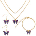 Damen Schmuckset mit schimmernden Schmetterlingsanhängern und funkelnden Elementen Shop Nory