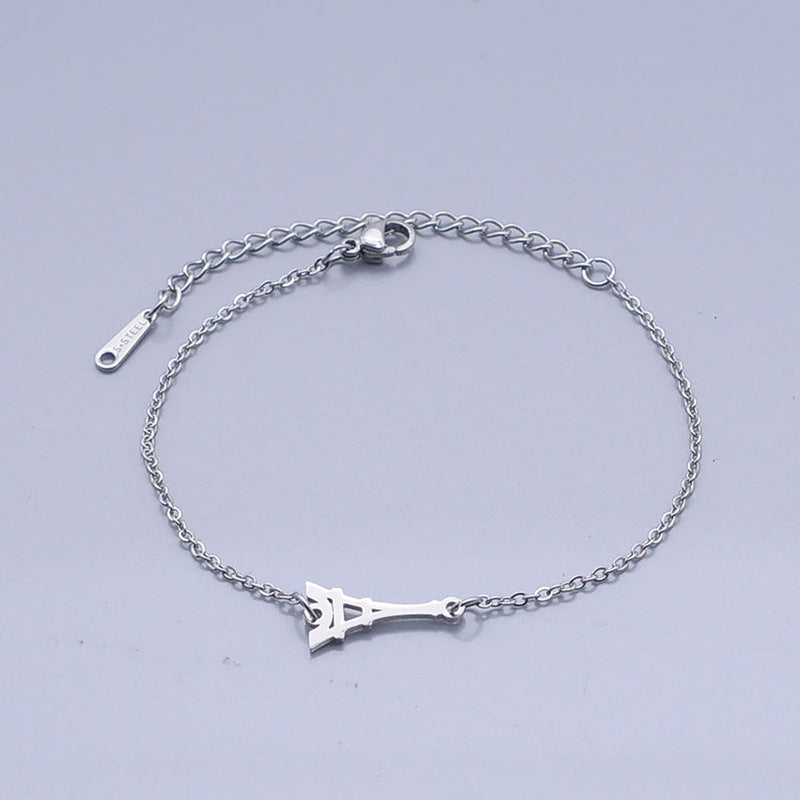 Damen Armband mit filigranem Eiffelturm-Anhänger Shop Nory