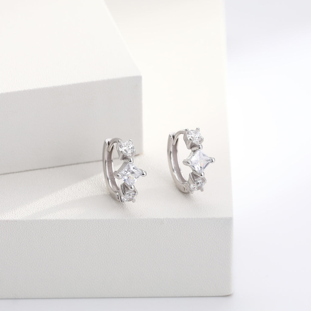 Damen Luxuriöse Ohrhänger aus 925 Sterling Silber mit funkelndem Zirkon Shop Nory
