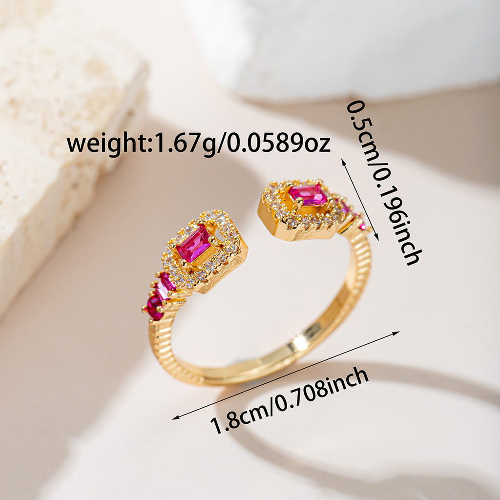 Damen eleganter Ring mit bunten Zirkonia Steinen Shop Nory