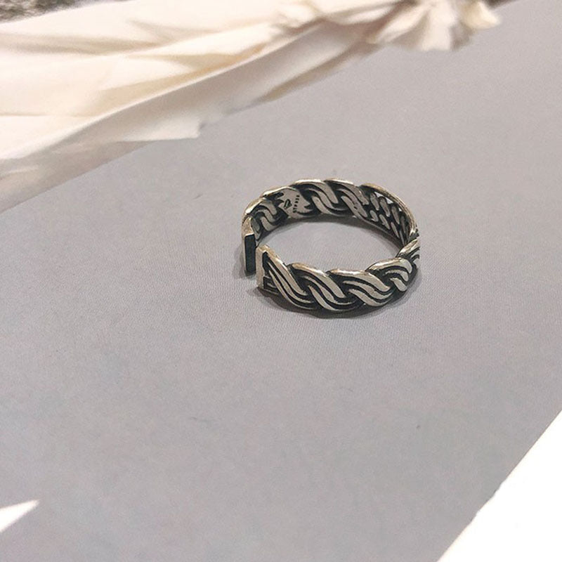 Damen Offener Ring mit kunstvollem Flechtmuster Shop Nory