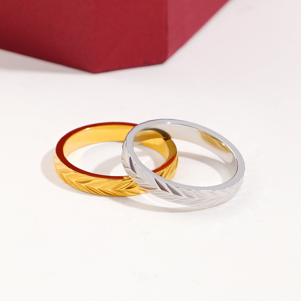 Damen Zierlicher Ring mit elegantem Blattmuster Shop Nory