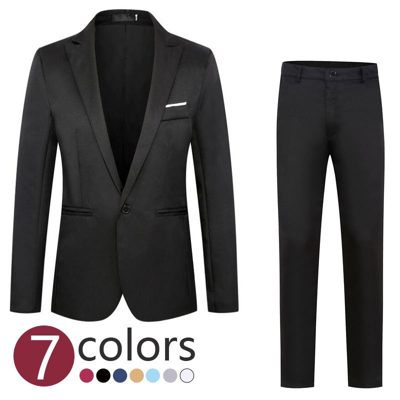 Herren tailliertes Anzugset aus feinem Satin mit schlanker Silhouette und Ein-Knopf-Sakko Shop Nory