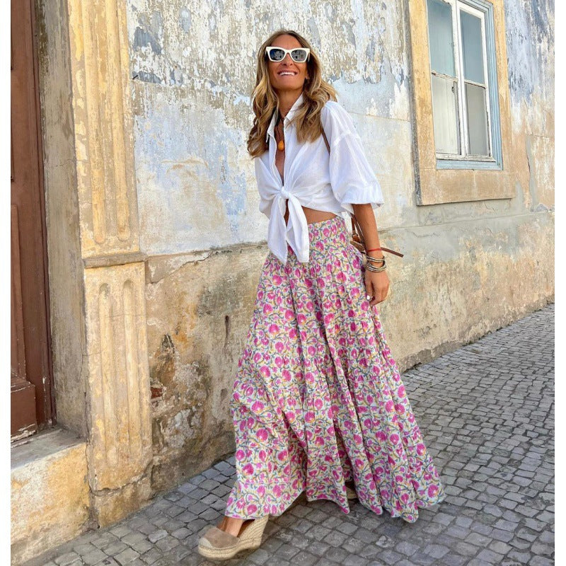 Damen Maxi-Rock mit floralem Muster