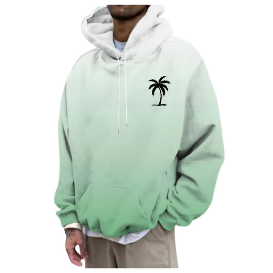 Unisex Trendiger Oversized Kapuzenpullover mit Farbverlauf und Palmenmotiv Shop Nory