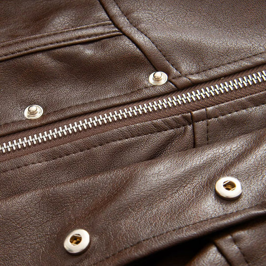 Damen Cropped Lederoptik‑Jacke mit taillierter Korsett‑Teilung und Stehkragen Shop Nory