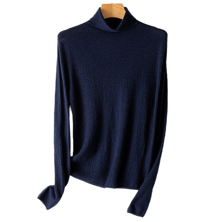 Damen Feiner Crinkle-Rollkragenpullover mit leichtem Fall Shop Nory