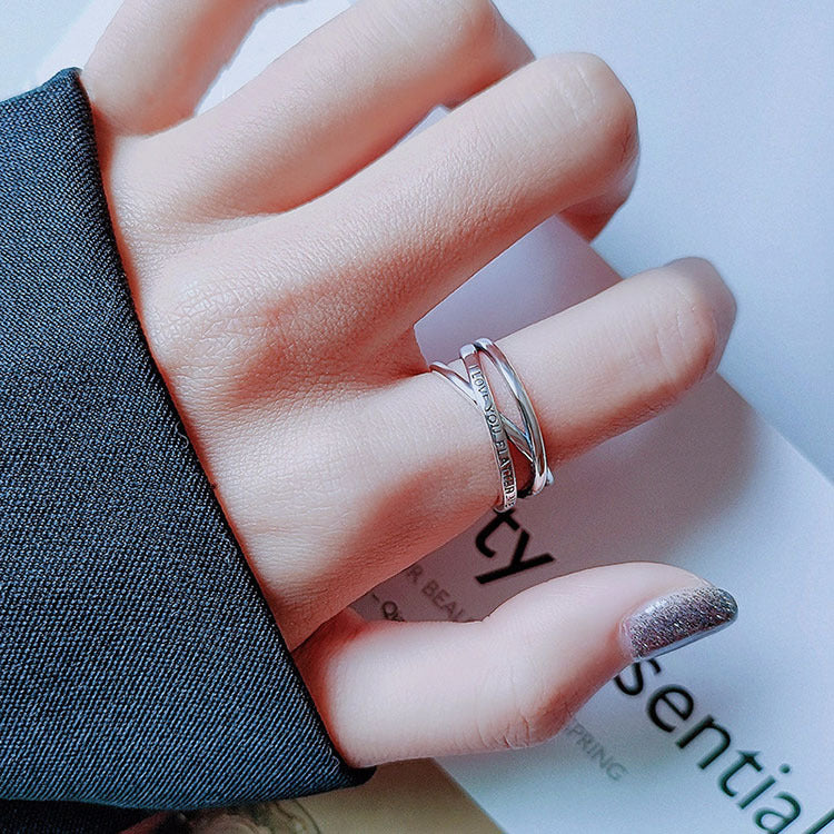Damen Offener Ring mit gravierter Botschaft Shop Nory