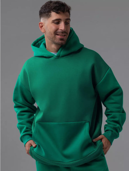 Herren nan schwerer Fleece-Boxy-Hoodie mit tiefem Schulterfall verstärkter Kapuze und Kängurutasche Shop Nory