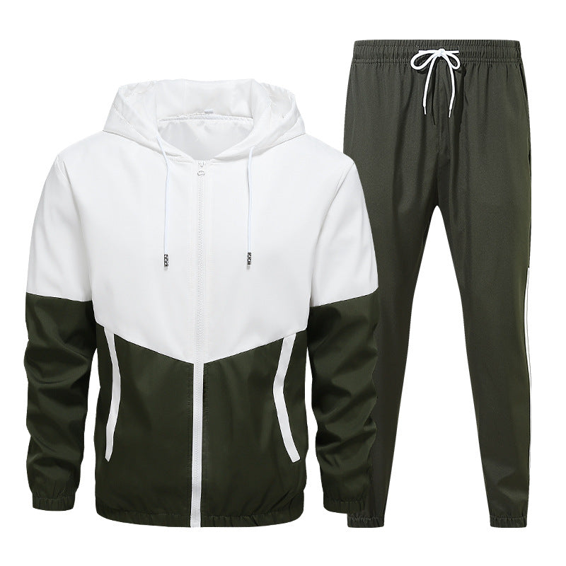 Herren Zweiteiliges Trainingsanzug-Set mit Kapuzenjacke und elastischer Jogginghose Shop Nory