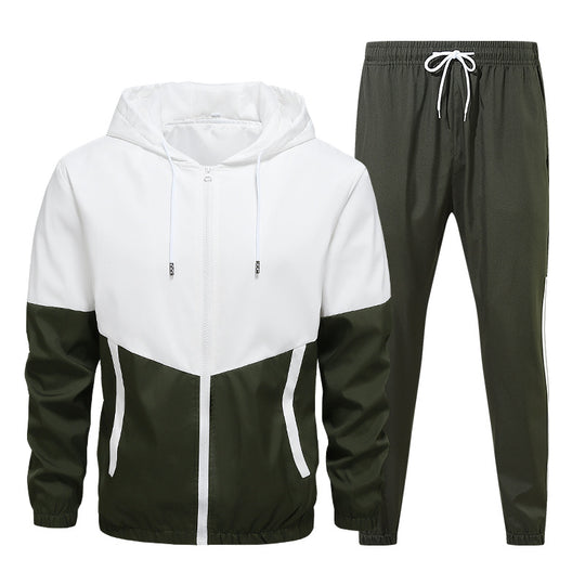 Herren Zweiteiliges Trainingsanzug-Set mit Kapuzenjacke und elastischer Jogginghose Shop Nory