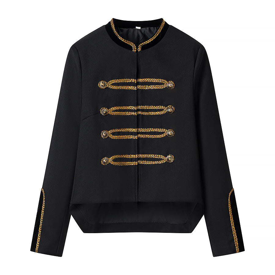 Damen Kurze Militärinspirierte Paradejacke mit goldener Kordelverzierung Shop Nory