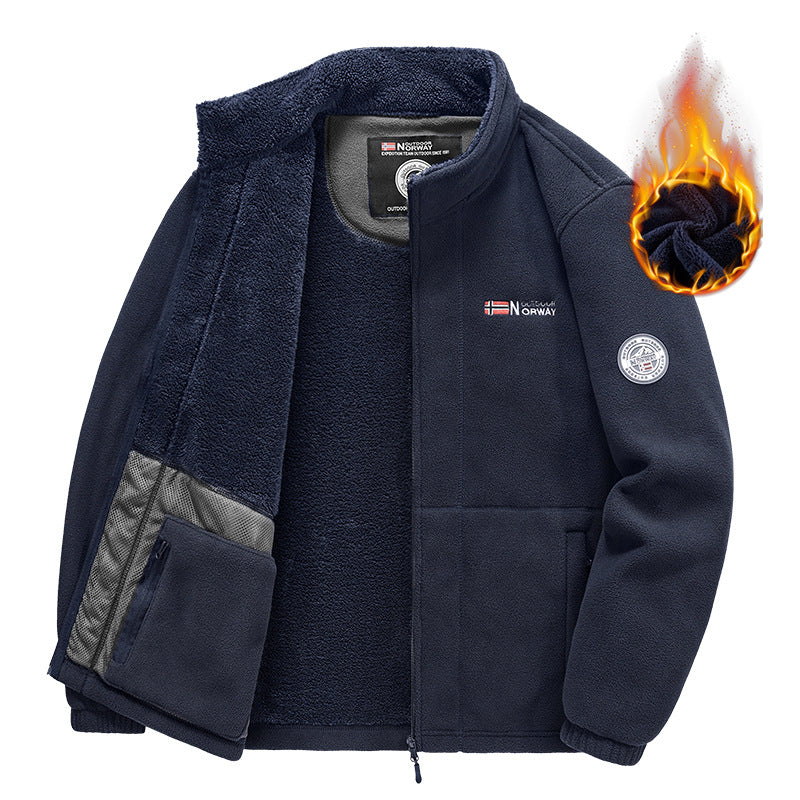 Herren Isolierende Zip‑Fleecejacke mit hohem Kragen und Soft‑Teddyinnenfutter Shop Nory