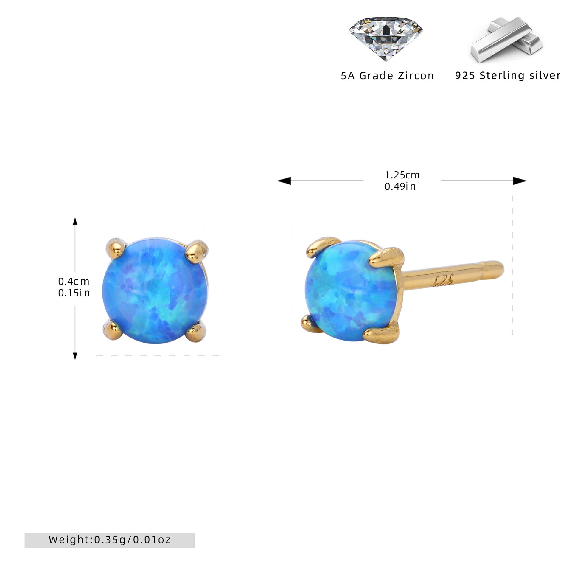 Damen Ohrstecker mit funkelnden 5A Zirkon und hochwertigem 925 Sterling Silber Shop Nory
