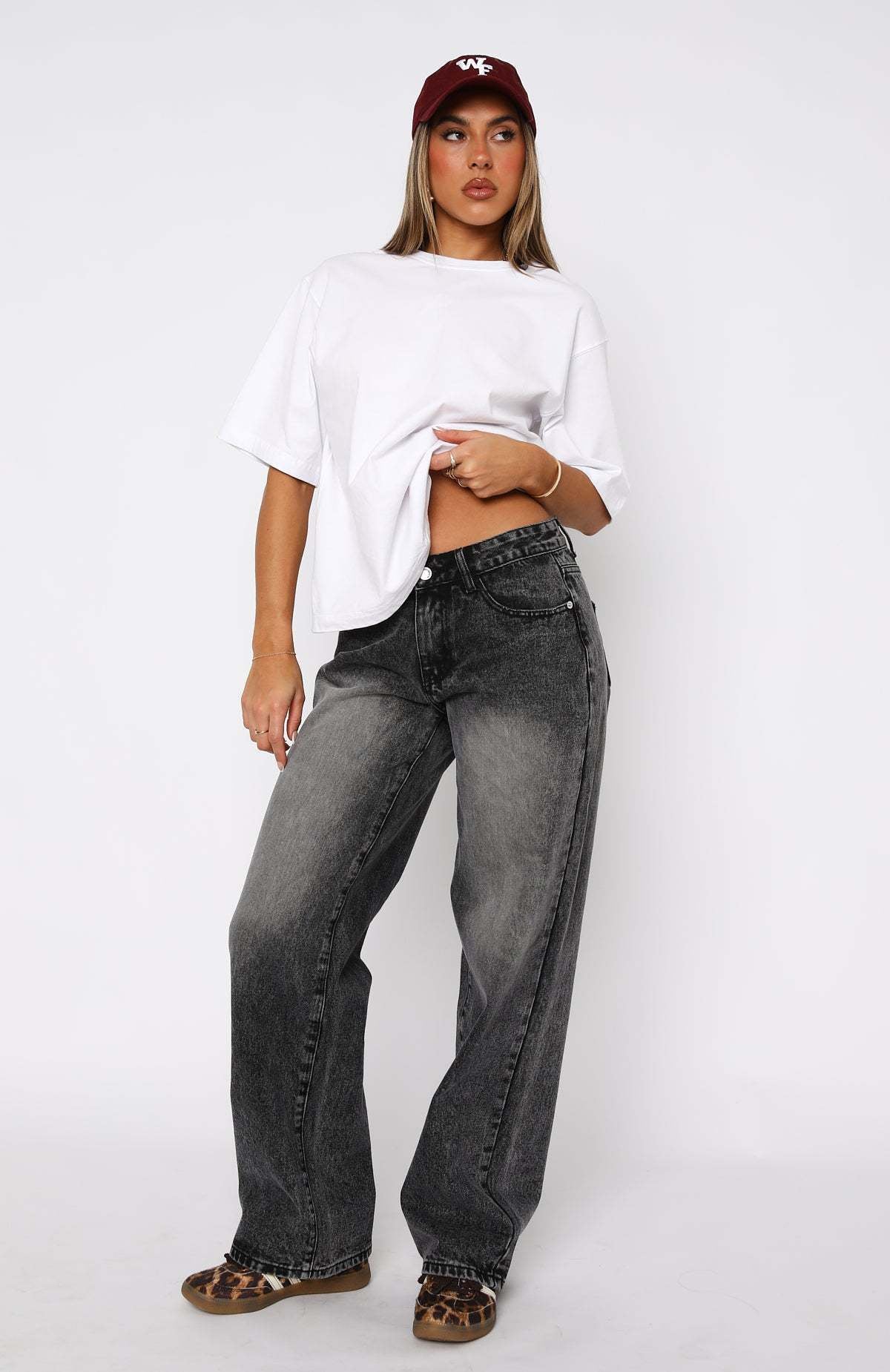 Damen Weite Jeans im lässigen High-Waist Schnitt