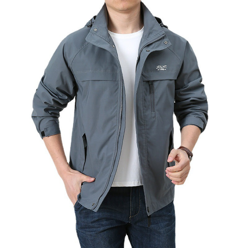 Herren Atmungsaktive Übergangs-Softshelljacke im Field‑Stil mit verdeckter Kapuze und Reißverschluss‑Brusttasche Shop Nory