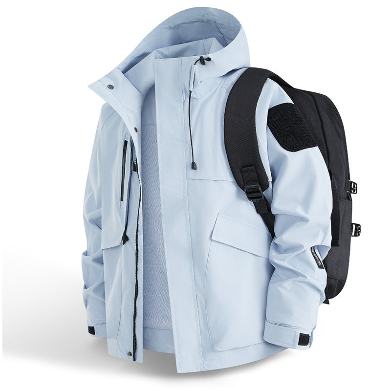 Herren Urbaner wetterabweisender Kapuzenparka mit Multifunktionstaschen und Mesh-Innenfutter Shop Nory