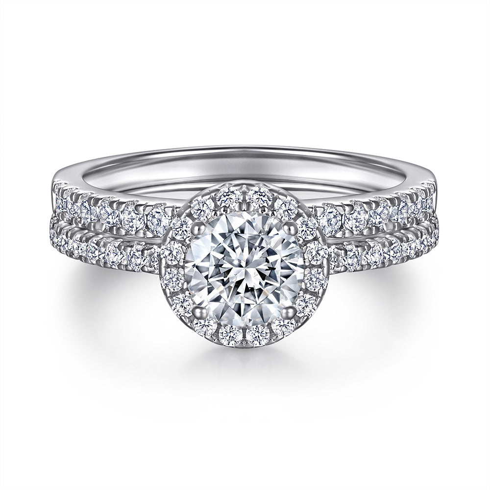Damen Verlobungsring mit quadratischem Hauptstein und feinem Zirkonia-Besatz Shop Nory