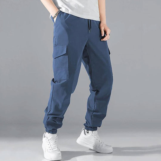 Herren Cargo-Hose mit elastischem Bund und multifunktionalen Taschen