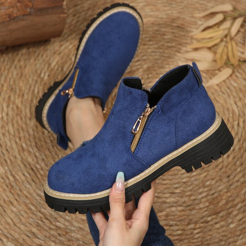 Damen Kurzschaft‑Stiefelette mit grober Profilsohle und seitlichem Reißverschluss Shop Nory