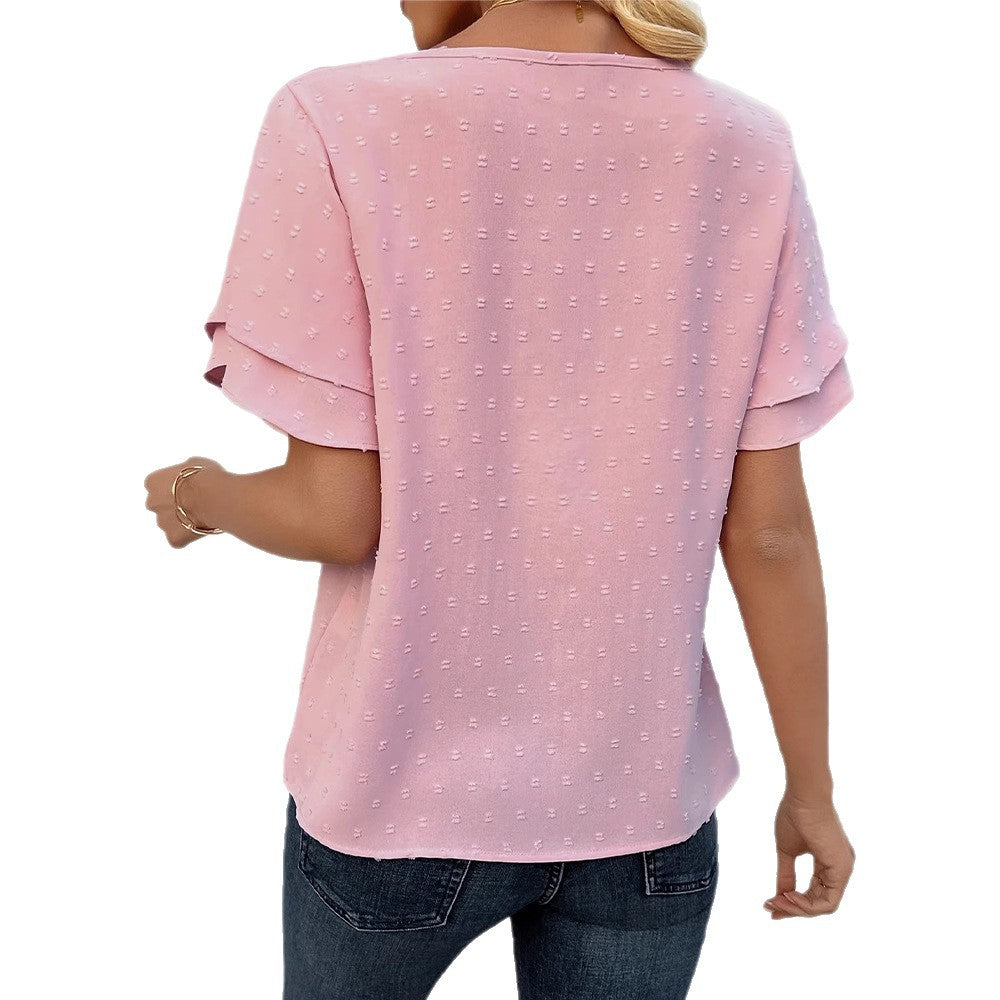 Damen Blusenshirt mit luftigen Volantärmeln und eleganter Struktur