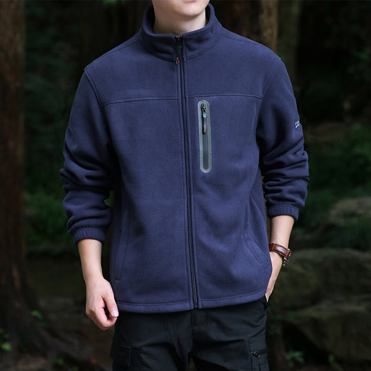 Herren Thermo‑Mikrofleece‑Outdoorjacke mit Stehkragen, wasserdichter Brustreißverschlusstasche Shop Nory