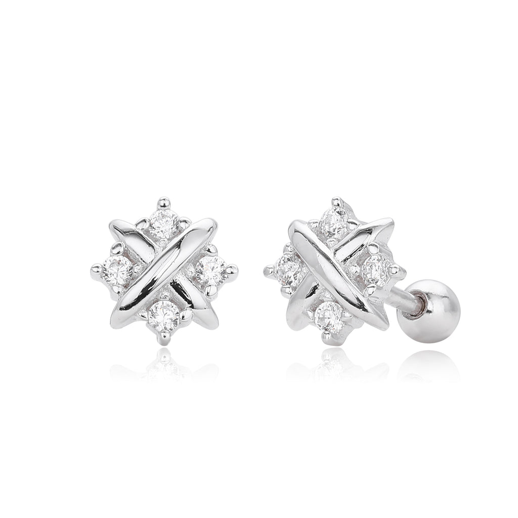 Damen Ohrstecker mit zarten Zirkon-Akzenten und hochwertigem 925 Sterling Silber Shop Nory