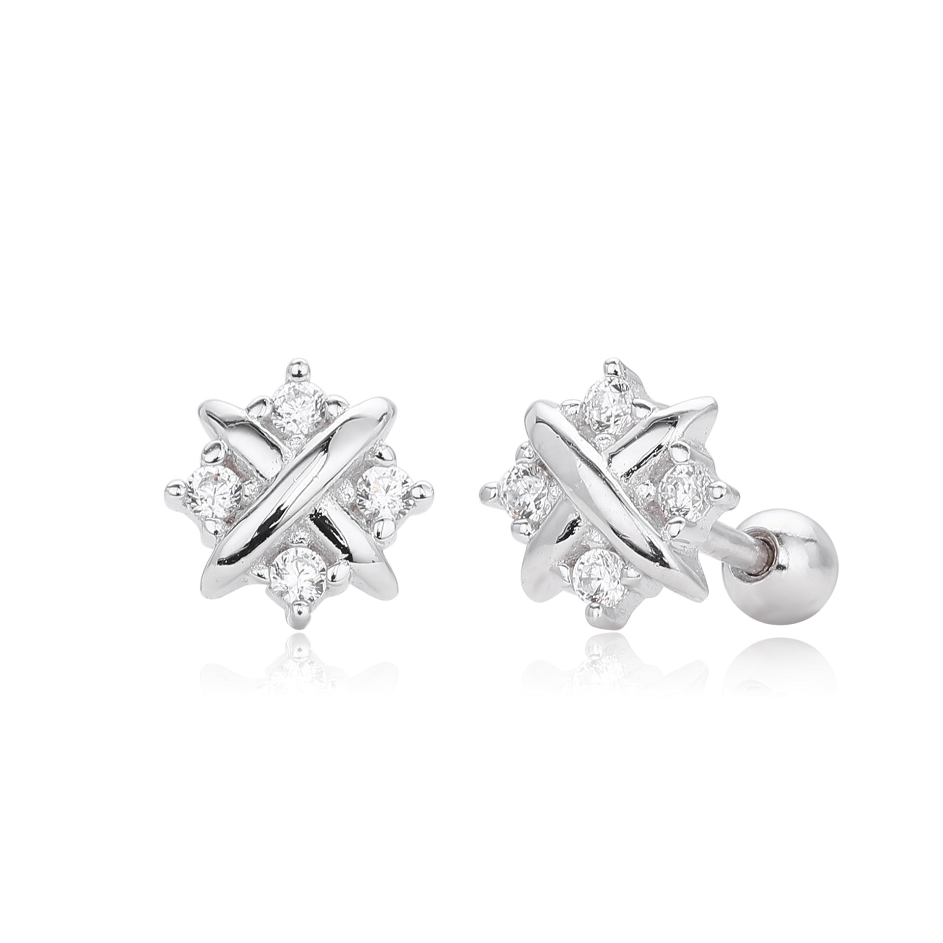 Damen Ohrstecker mit zarten Zirkon-Akzenten und hochwertigem 925 Sterling Silber Shop Nory