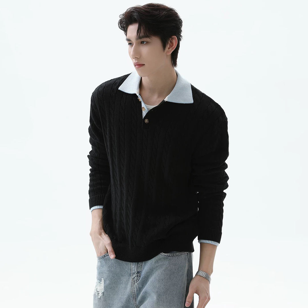 Herren Modischer Strickpullover mit strukturiertem Design Shop Nory