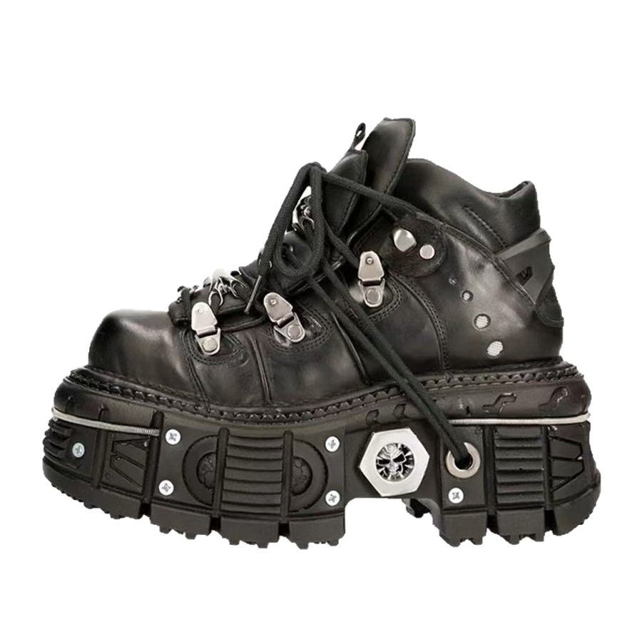 Damen Stabile High-Top Stiefel mit robuster Gummisohle