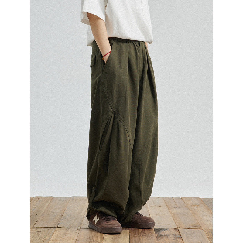 Herren Weite Baggy-Cargo-Hose mit Faltendetails und elastischem Bund Shop Nory