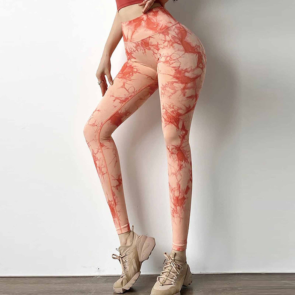 Damen Yoga-Leggings mit hohem Bund, Kompression & Batik-Optik Shop Nory
