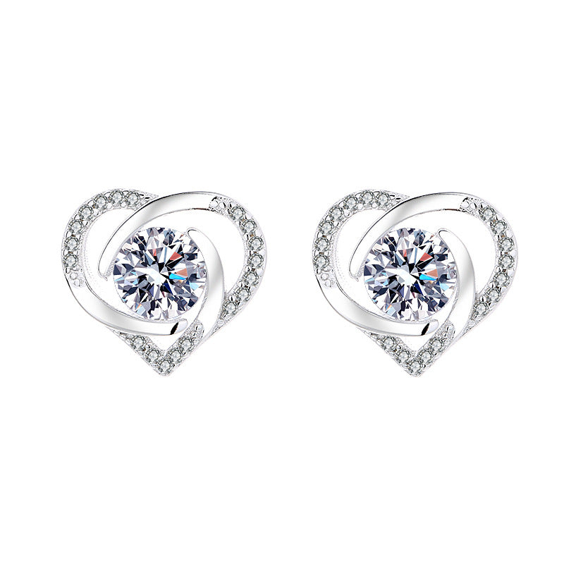Damen Ohrringe mit herzförmigem Design und funkelnden Zirkonia Shop Nory