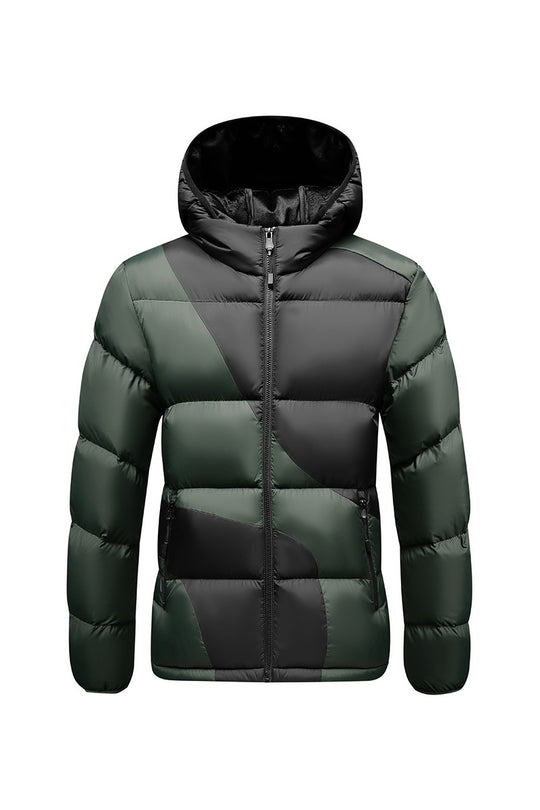 Herren Steppjacke mit Kapuze, auffälligem Colourblock-Muster und thermischer Isolierung Shop Nory