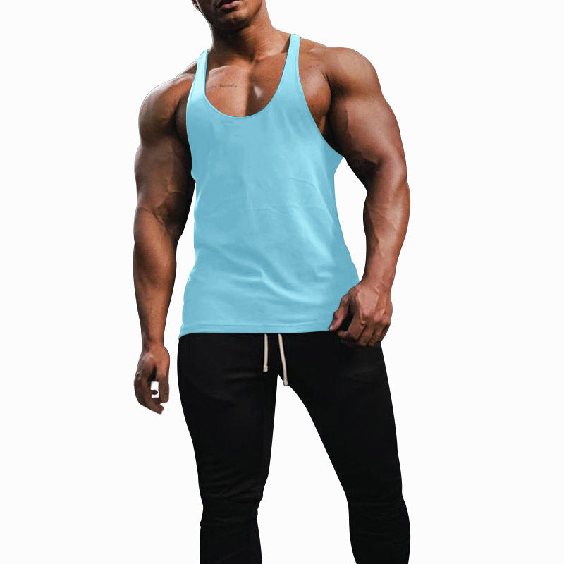 Herren nan athletisches Tanktop mit tiefem Armausschnitt und schmalen Trägern am Rücken aus Baumwollstretch Shopnory
