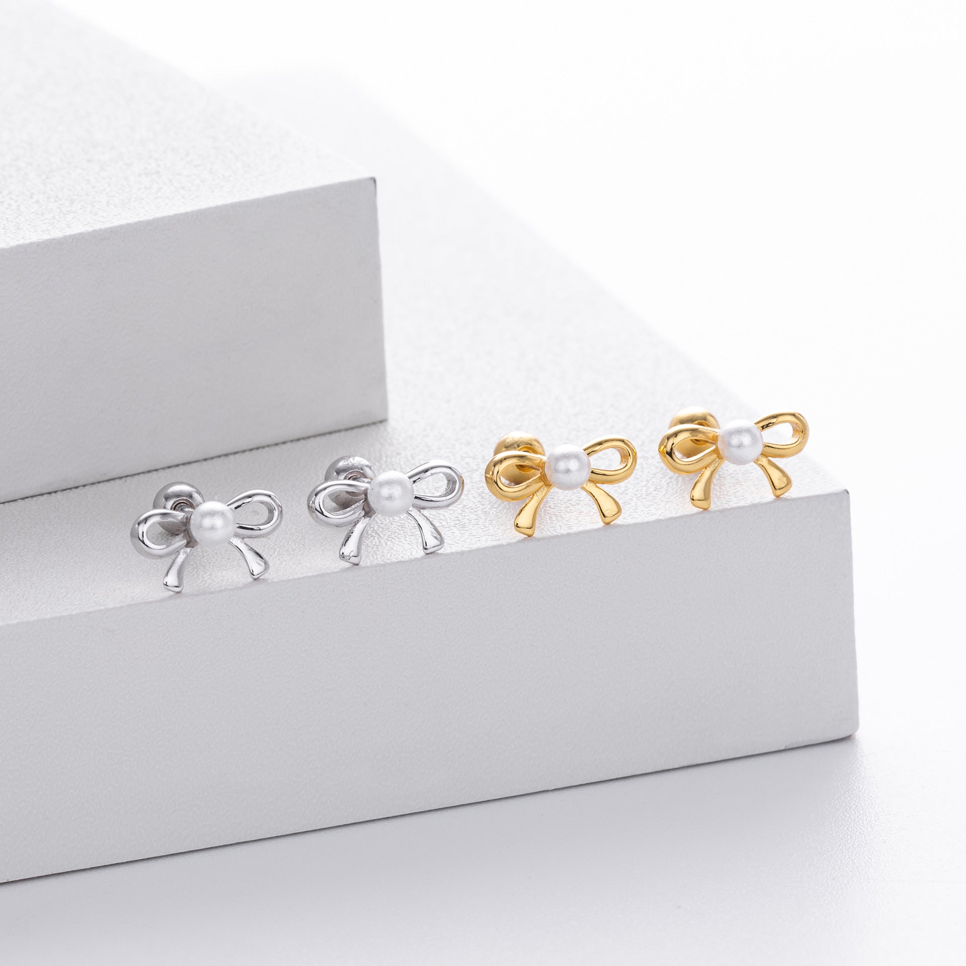 Damen Ohrstecker mit verspieltem Schleifen-Design aus 925 Sterling Silber Shop Nory
