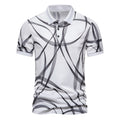 Herren Poloshirt mit modernem grafischen Muster und atmungsaktiver Textiltechnologie Shopnory