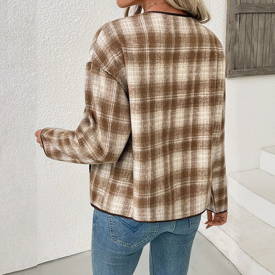Damen Fleecejacke im karomuster Shop Nory