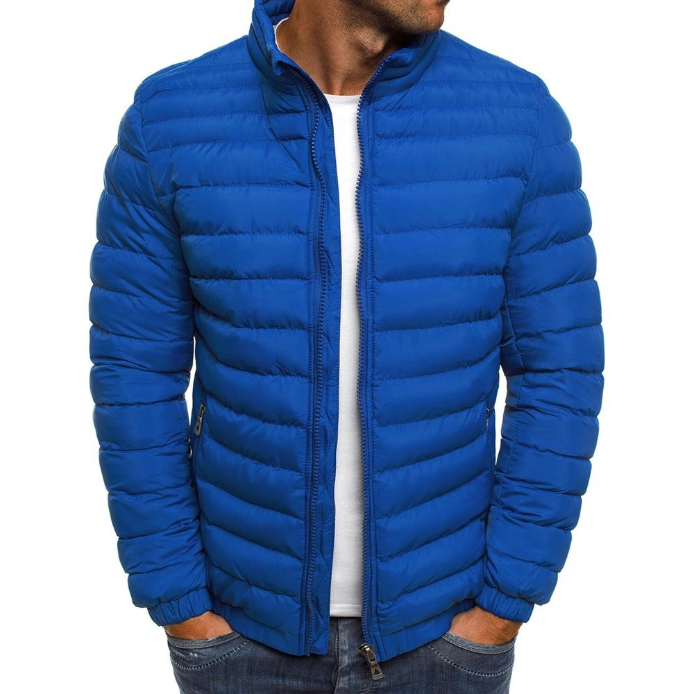 Herren leichte Steppjacke mit hohem Kragen und elastischen Bündchen