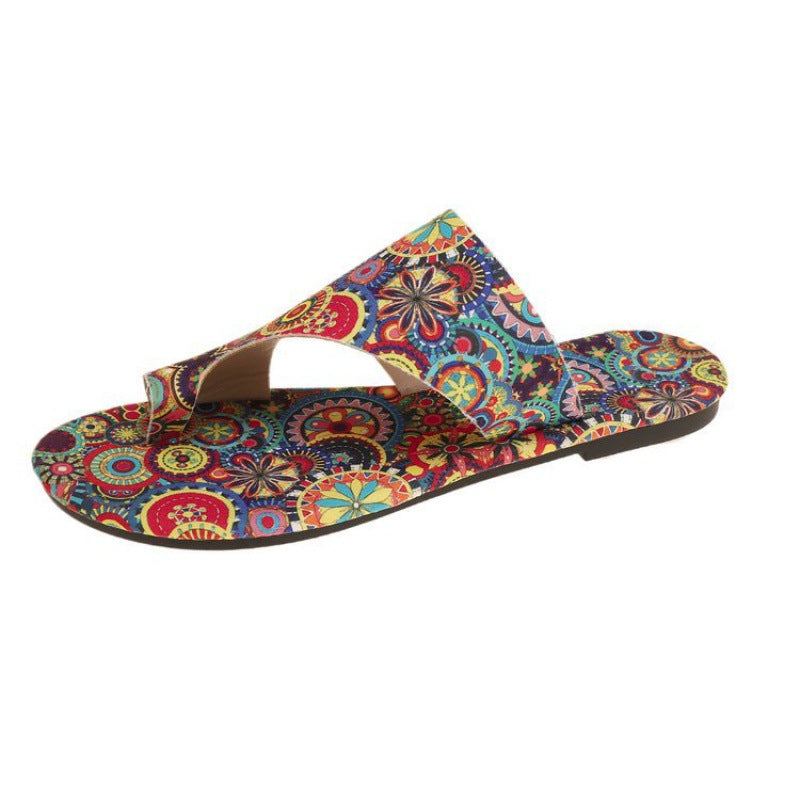 Damen Bequeme Zehentrenner-Sandalen mit verspieltem Blumenmuster und weichem Fußbett Shopnory