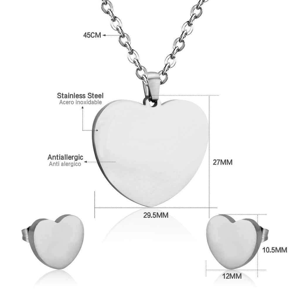 Damen Schmuckset mit Herzanhänger und Ohrringen aus hochwertigem Edelstahl Shop Nory