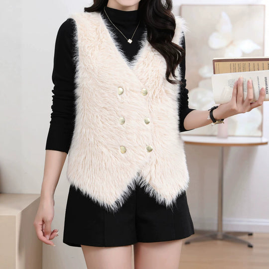 Damen Flauschige Strickweste Shop Nory