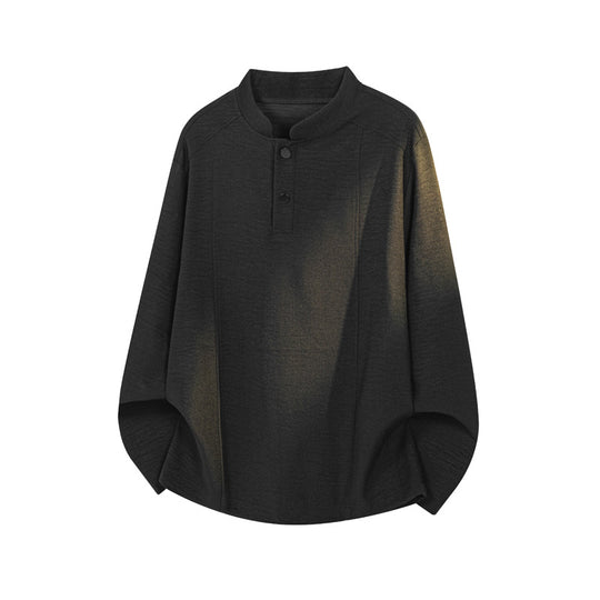 Herren Lässiger Longsleeve mit Stehkragen Shop Nory