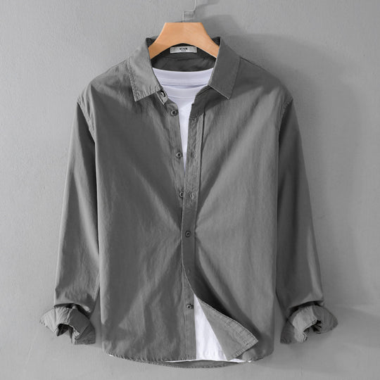 Herren Hemdjacke aus Soft-Touch Baumwollmix mit Relaxed-Fit, leichter Crinkle-Optik und Kentkragen Shop Nory