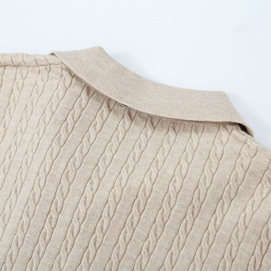 Damen Strickpullover mit Troyer‑Kragen und Zierkrawatte Shop Nory