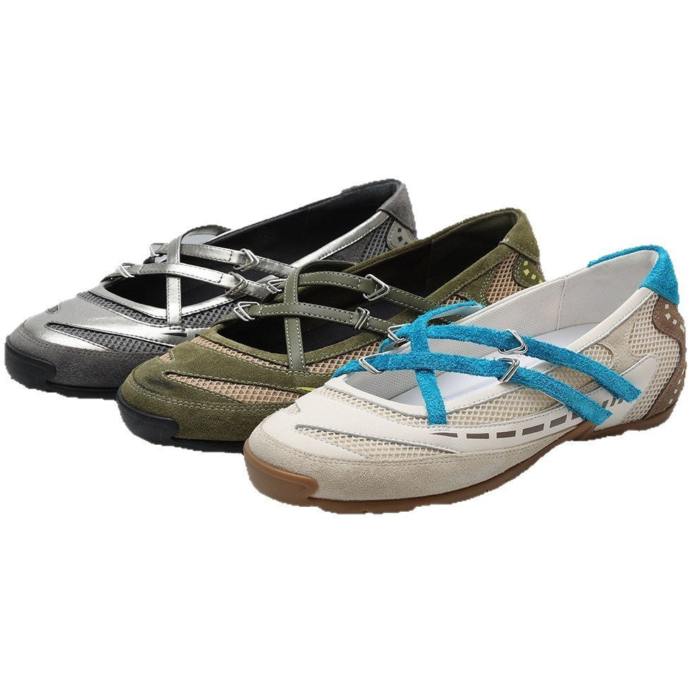 Damen Freizeit-Ballerinas mit atmungsaktivem Obermaterial und flexiblem Riemchen Shopnory