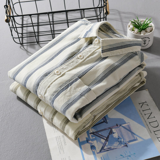 Herren Freizeithemd im Overshirt‑Stil aus leichtem Baumwollmix mit vertikalen Streifen Shop Nory