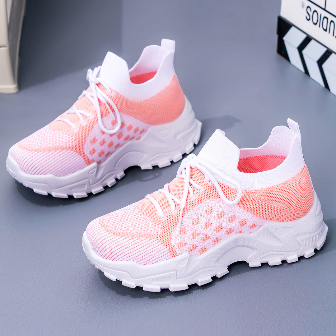 Damen nan leichter Strick-Chunky-Sneaker mit sockenähnlichem Schaft, gepolsterter Fersenstütze und griffiger Trail-Laufsohle Shop Nory