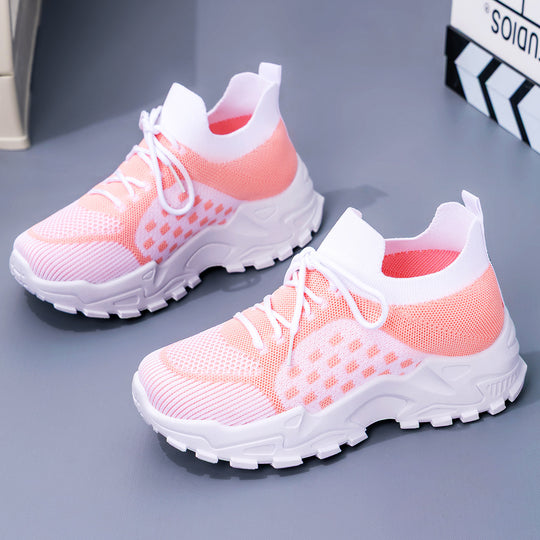 Damen nan leichter Strick-Chunky-Sneaker mit sockenähnlichem Schaft, gepolsterter Fersenstütze und griffiger Trail-Laufsohle Shop Nory
