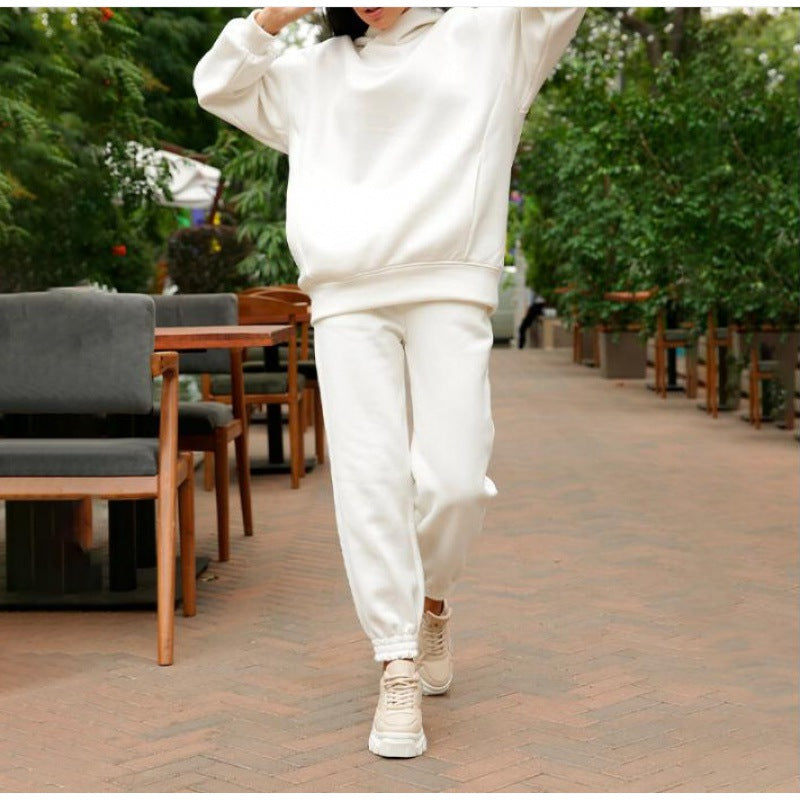 Damen Oversize-Kapuzen-Sweatshirt und Jogginghose Set mit Fleece-Innenseite und elastischen Bündchen Shop Nory